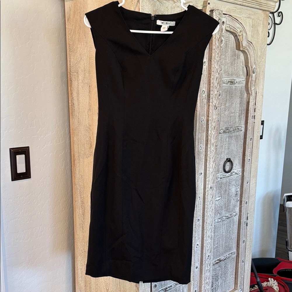White House Black Market Black V-Neck Sheath Mini Dress